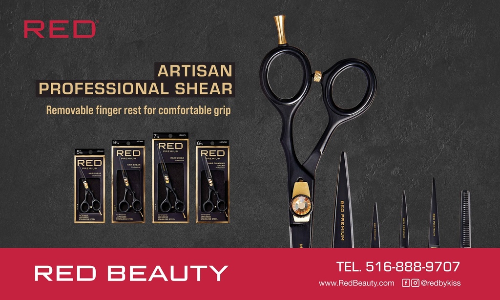 RED PROFESSIONAL HAIR SHEAR BANNER