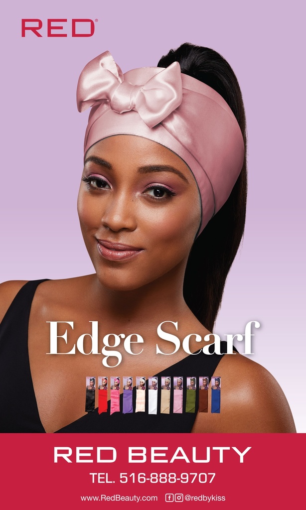 RED SILKY SATIN EDGE SCARF BANNER