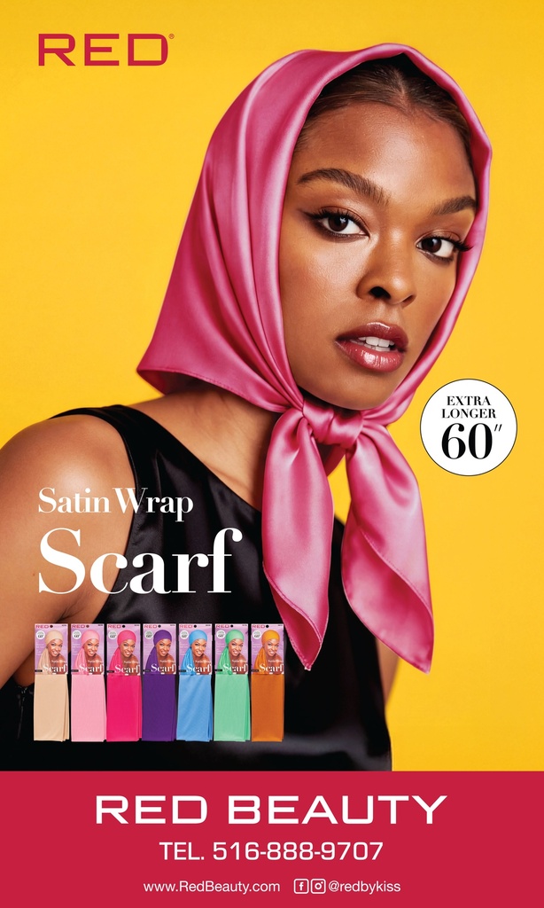 RED SILKY WRAP SCARF NEW COLOR