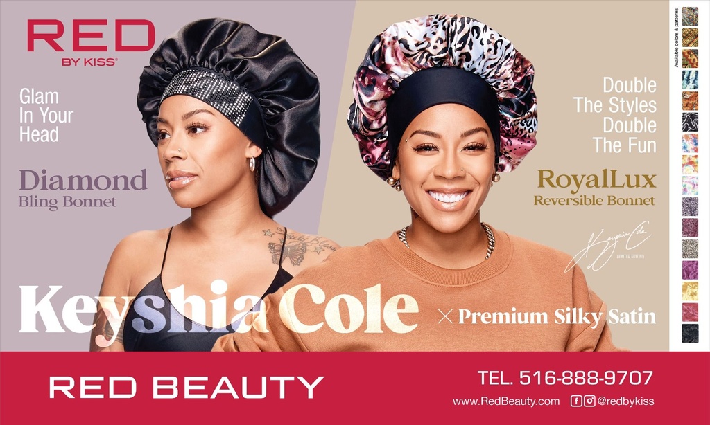 RED WIDE EDGE SILKY BONNET BANNER