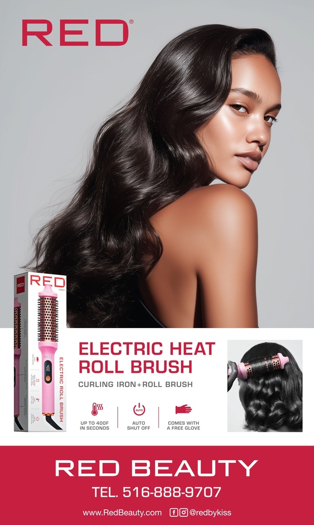 RED ELECTRIC HEAT ROLLER BRUSH BANNER