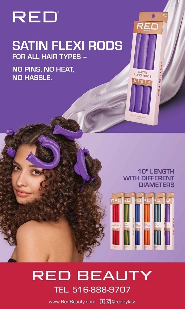 RED SATIN FLEXI ROD BANNER