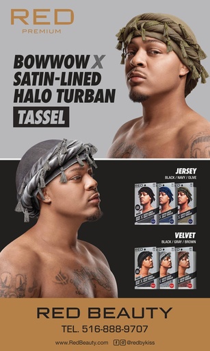 [ZRPM86] RED PREMIUM TASSEL HALO TURBANS