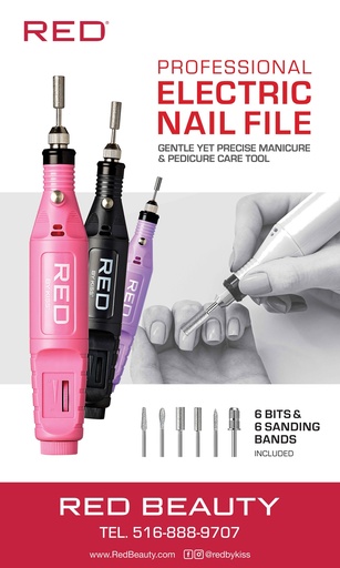 [ZRPM46] RED ELECTRIC NAIL FILE BANNER